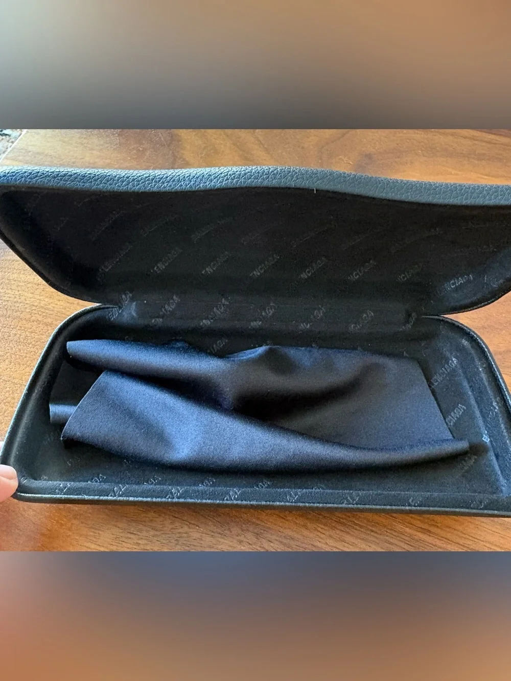 Authentic Balenciaga Sunglasses Case & Logo Cleaning Cloth | Hard Eyeglass Case